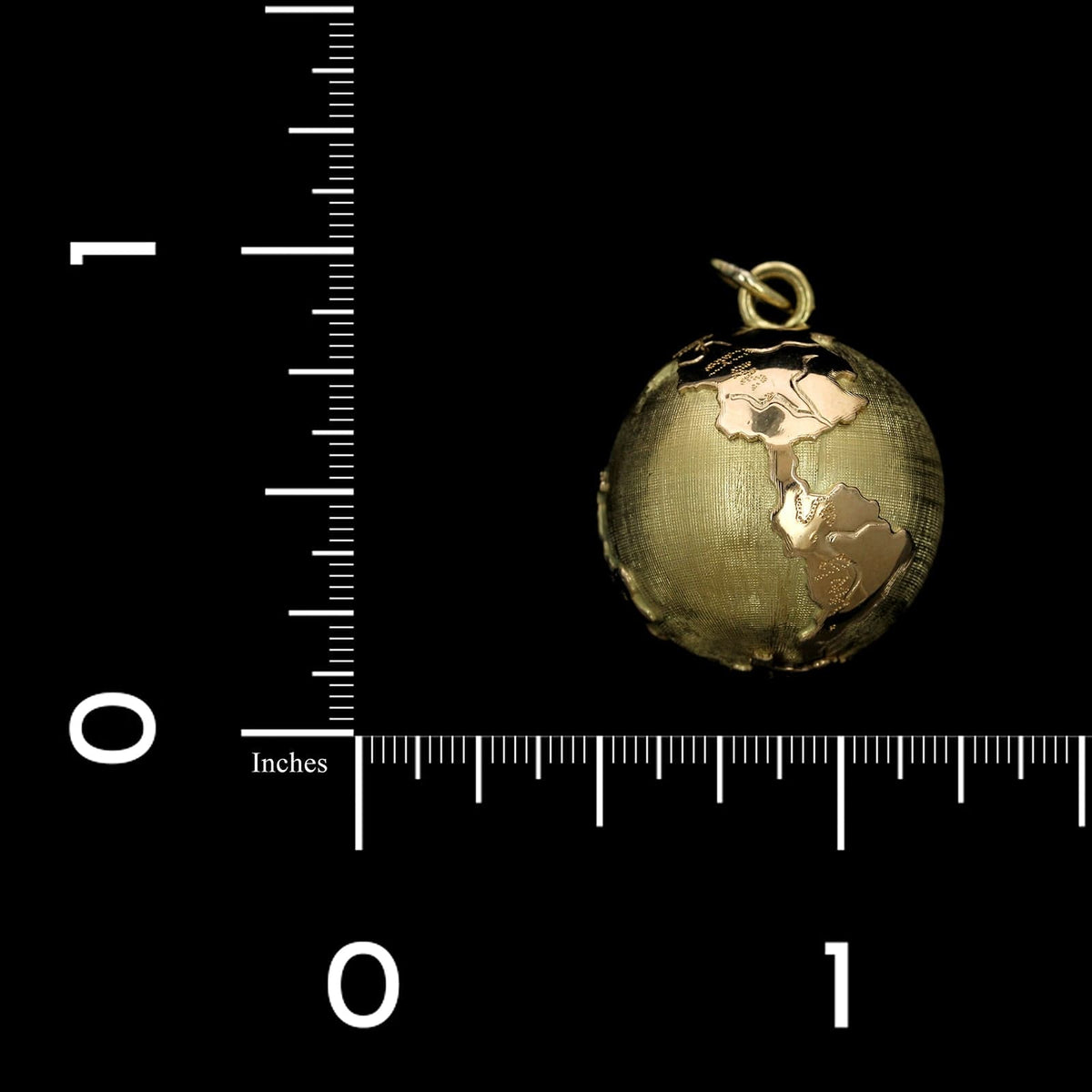 18K Yellow Gold Estate World Globe Charm