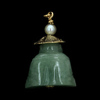 14K Yellow Gold Estate Carved Jade Buddha Charm