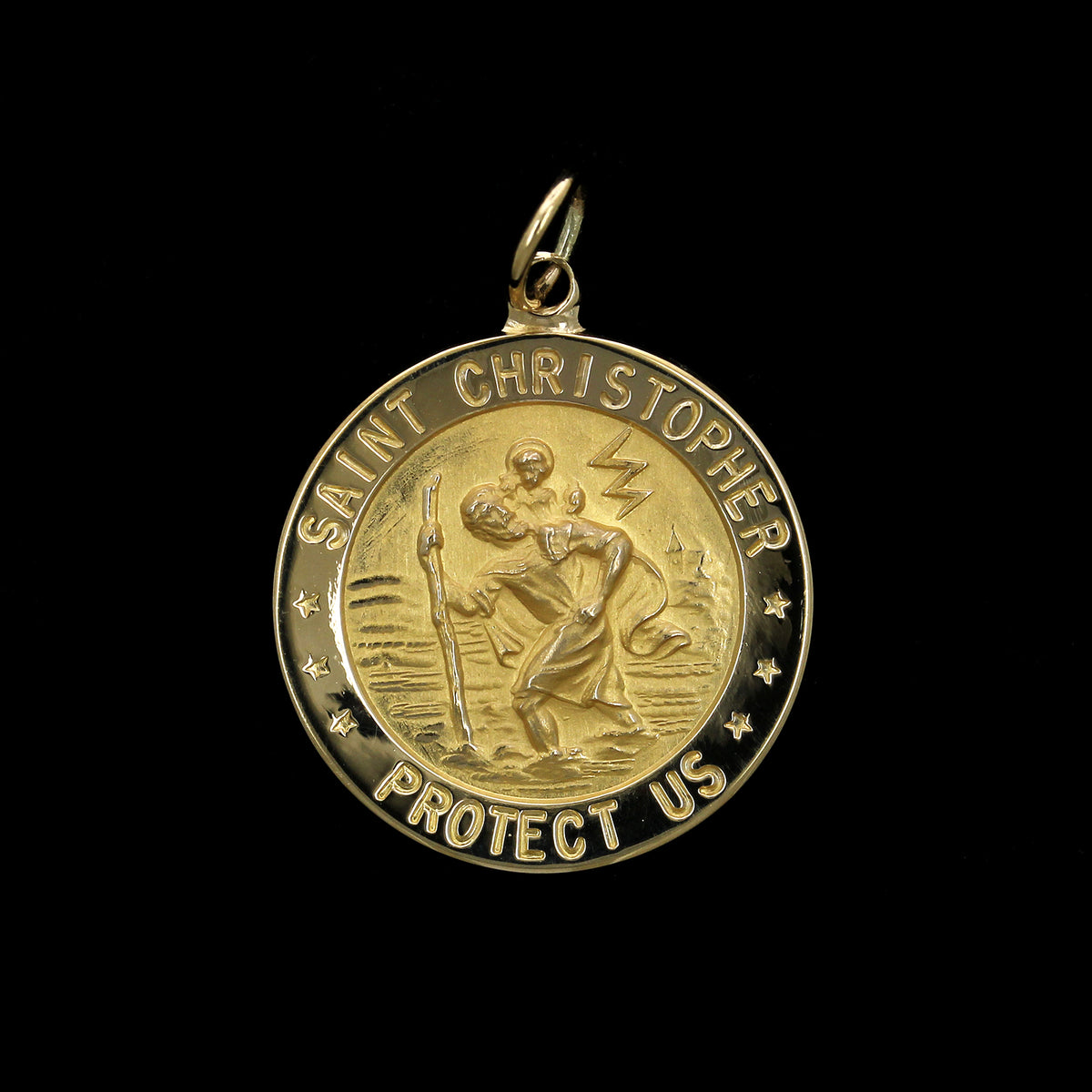 14K Yellow Gold Estate  St. Christopher Medal