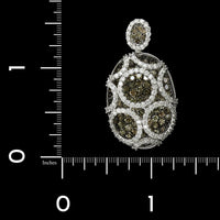 18K White Gold Estate Diamond Pendant Enhancer