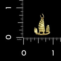 18K Yellow Gold Estate Chinese Junk Shop Charm