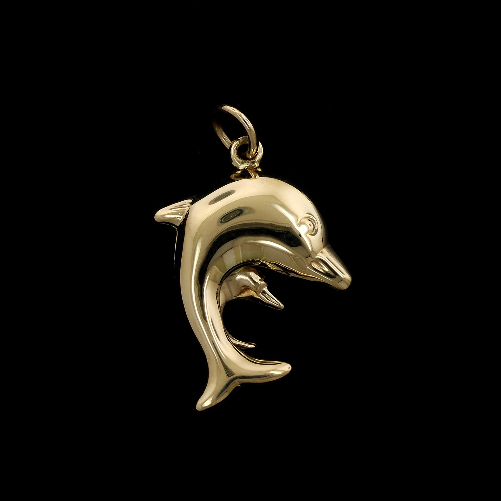 13K Two-tone Gold Estate Dolphin Charm