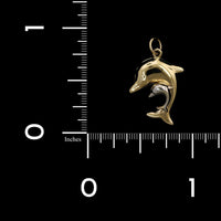 13K Two-tone Gold Estate Dolphin Charm