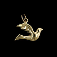 14K Yellow Gold Estate Dove Charm