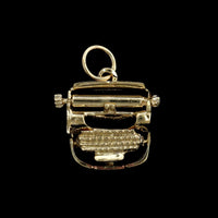 14K Yellow Gold Estate Typewriter Charm