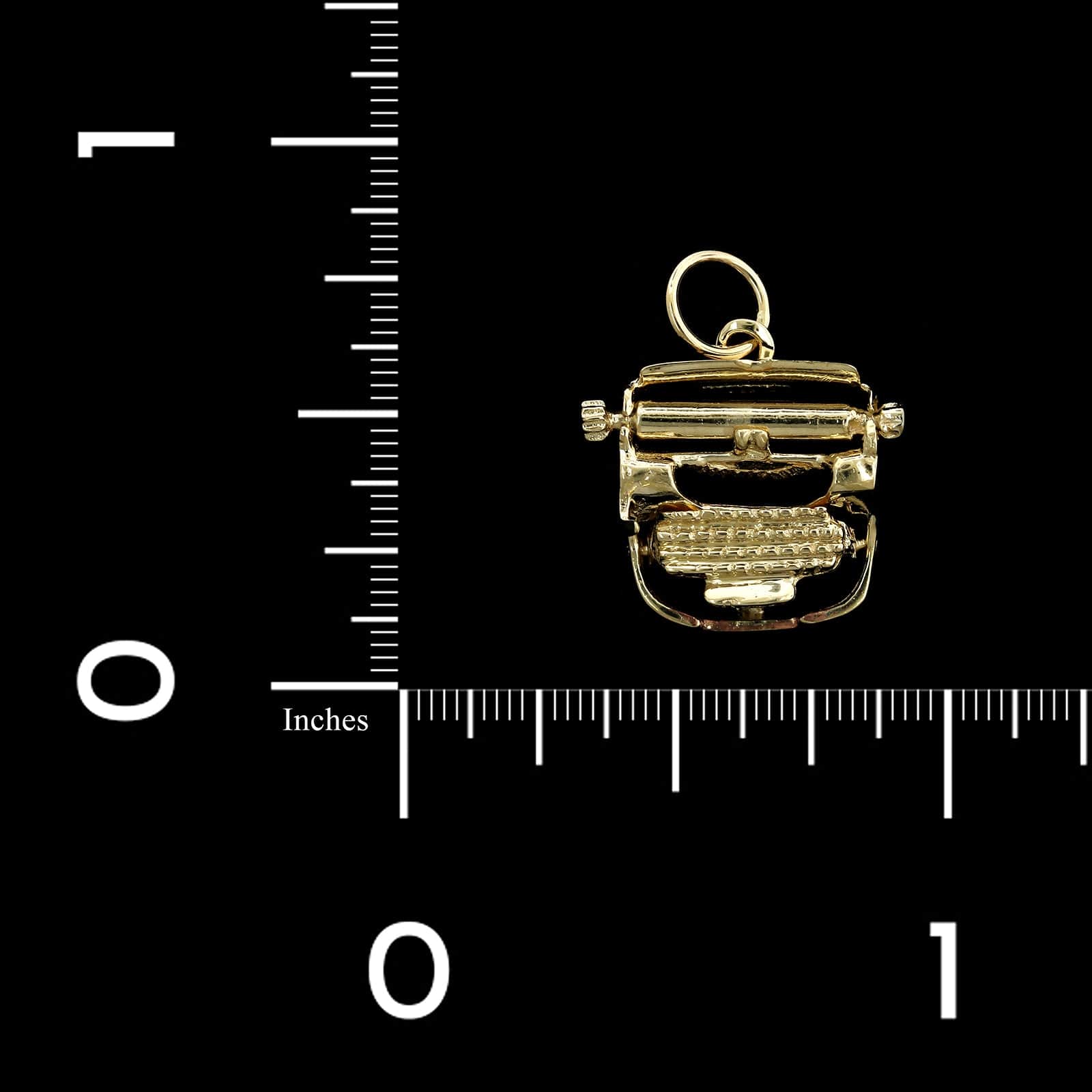 14K Yellow Gold Estate Typewriter Charm