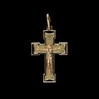 14K Yellow Gold Estate Crucifix Cross Pendant