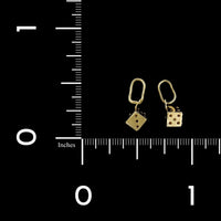 14K Yellow Gold Estate Pair of Die Dice Charms