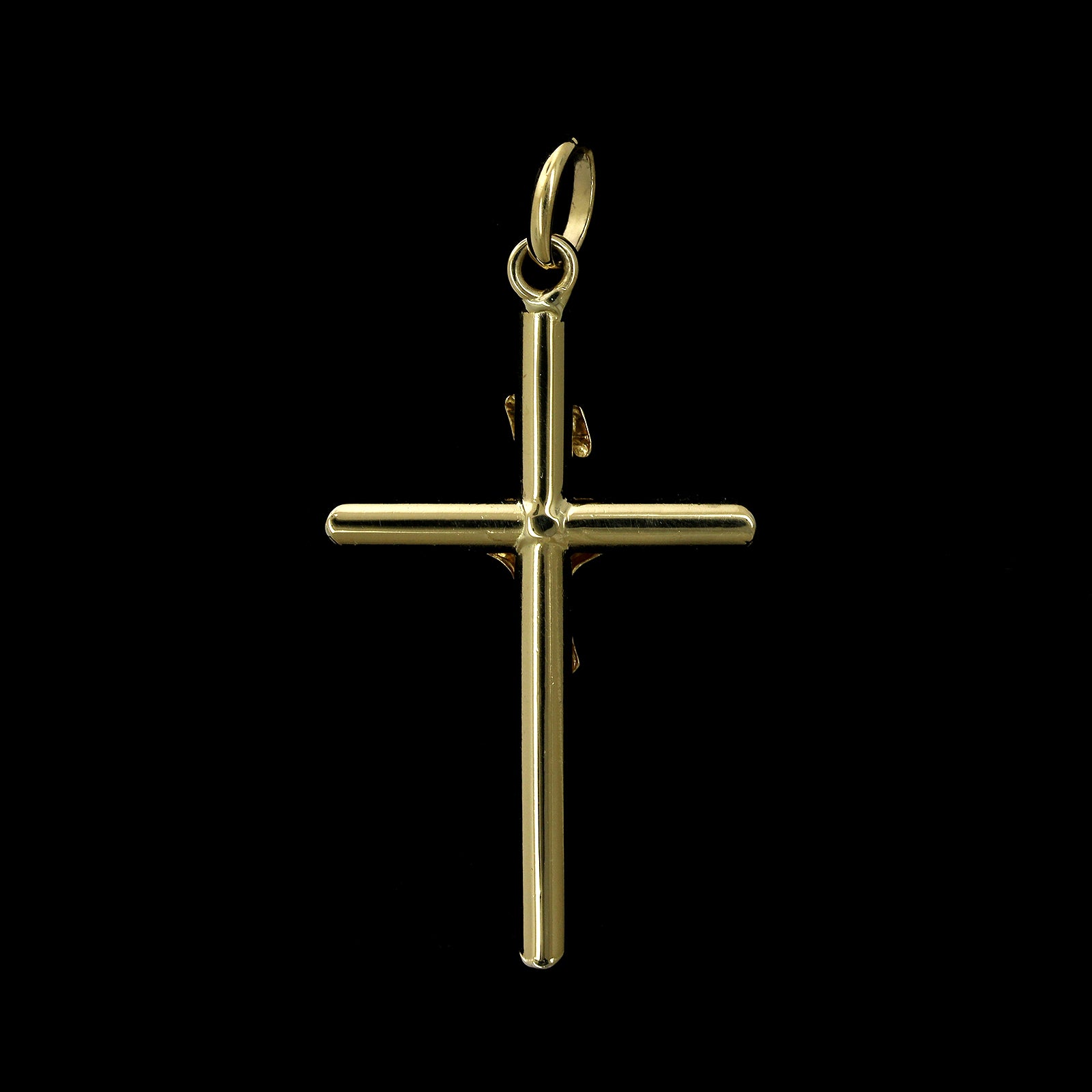 18K Yellow Gold Estate Crucifix Cross Pendant