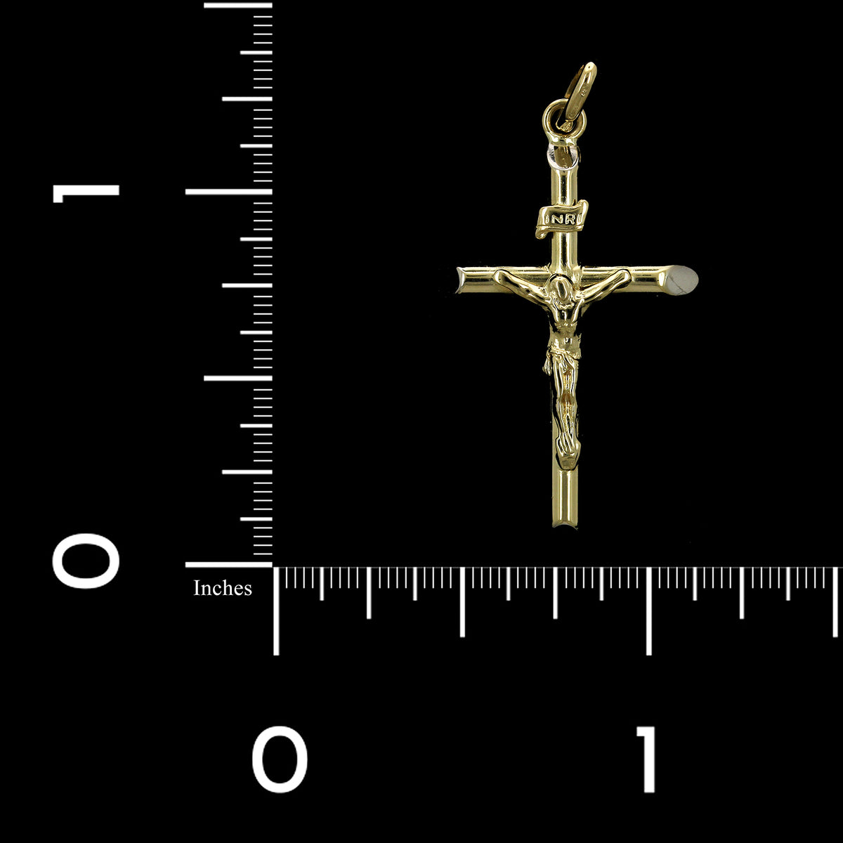 18K Yellow Gold Estate Crucifix Cross Pendant