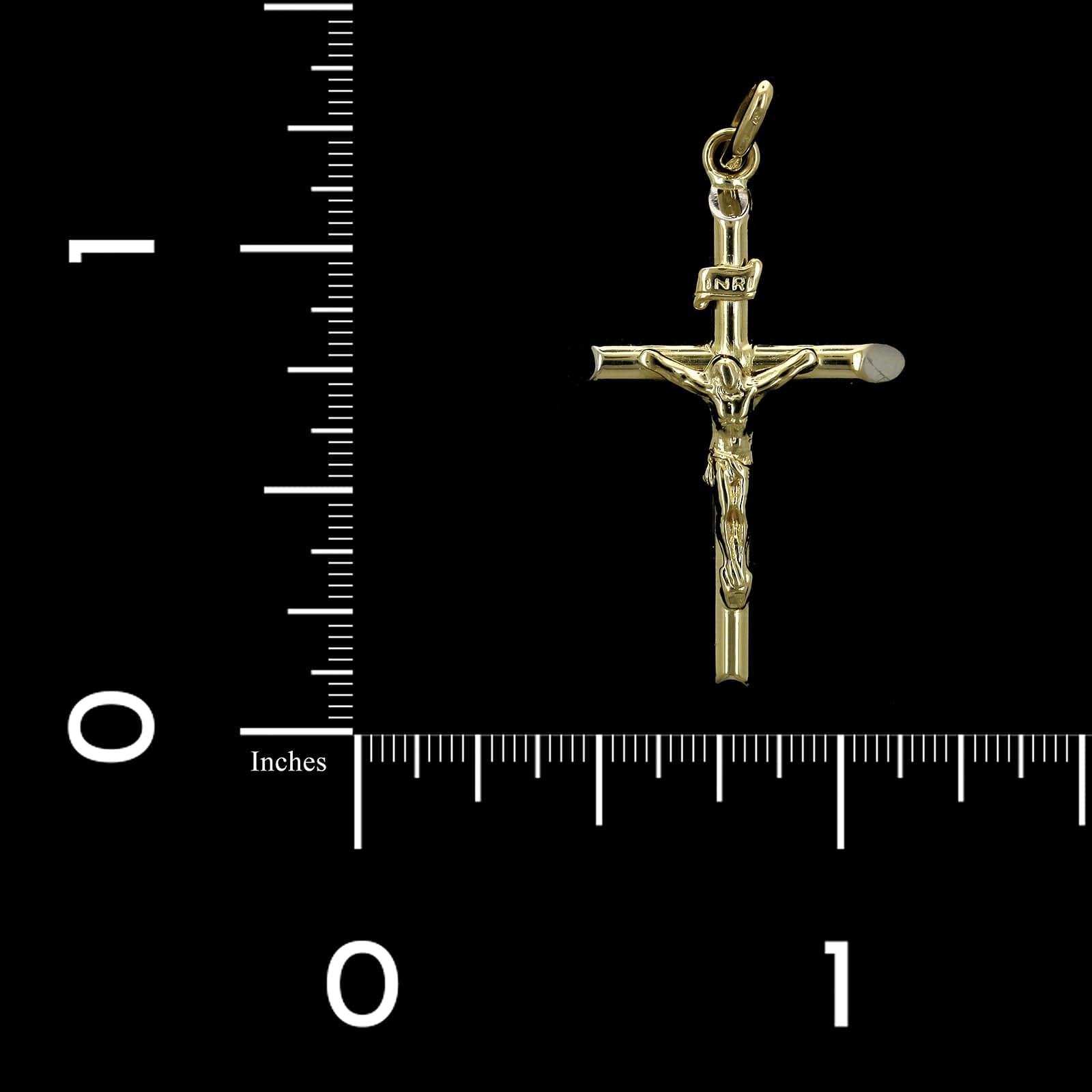 18K Yellow Gold Estate Crucifix Cross Pendant