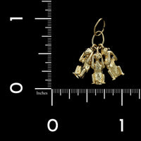14K Yellow Gold Estate Speak, See and Hear No Evil Charm
