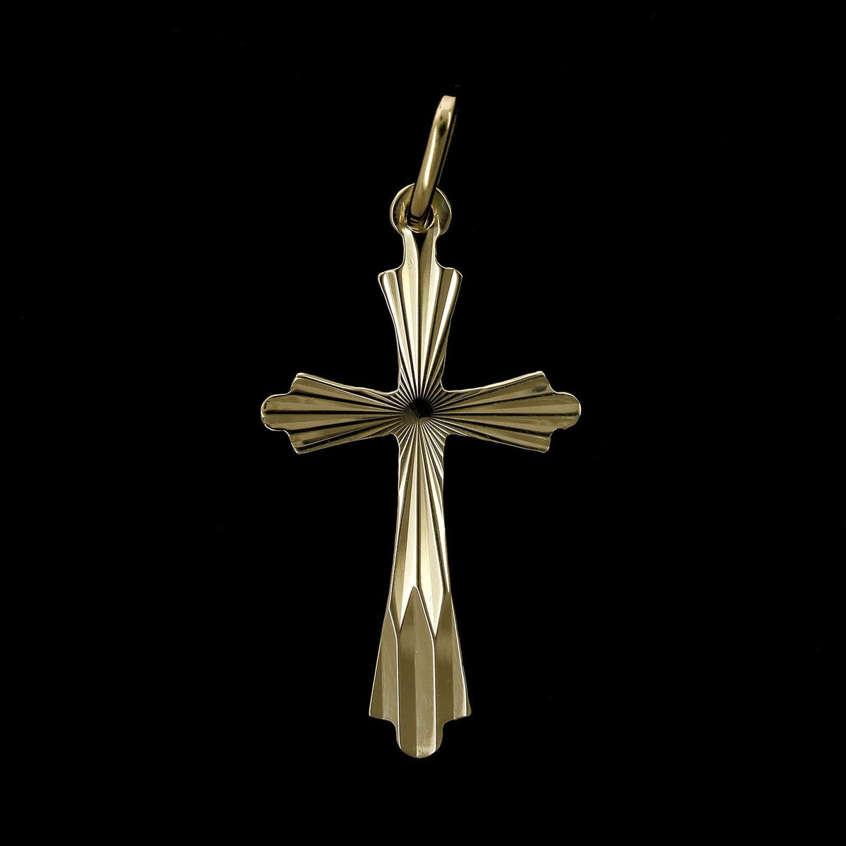 18K Yellow Gold Estate Cross Pendant