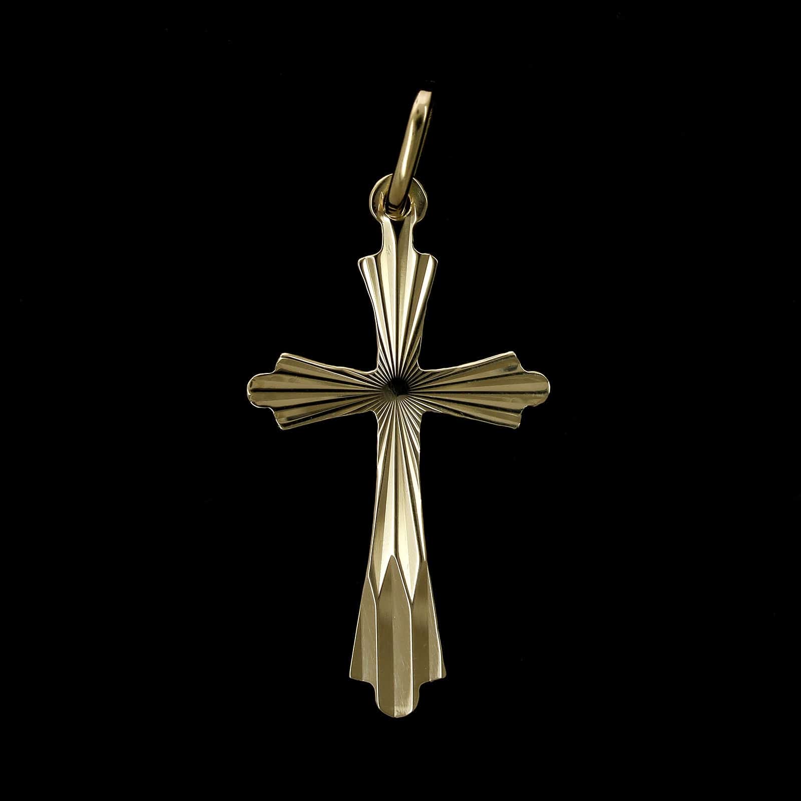 18K Yellow Gold Estate Cross Pendant