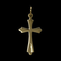 18K Yellow Gold Estate Cross Pendant