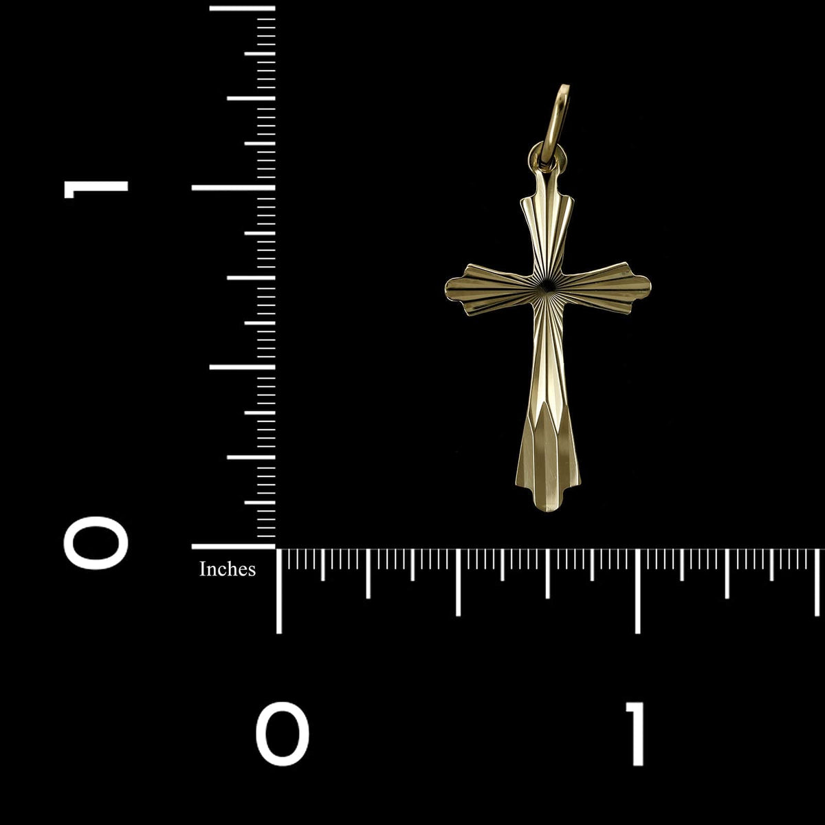 18K Yellow Gold Estate Cross Pendant