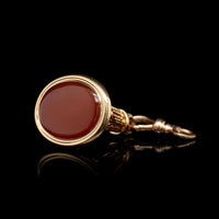 Antique 14K Yellow Gold Estate Carnelian Watch Fob Pendant