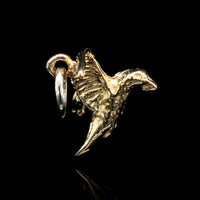 14K Yellow Gold Estate Flying Bird Charm