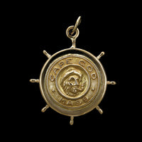 14K Yellow Gold Estate Cape Cod Ship Wheel Charm