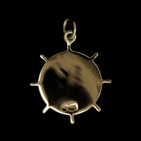 14K Yellow Gold Estate Cape Cod Ship Wheel Charm