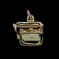 14K Yellow Gold Estate Movable Typewriter Charm