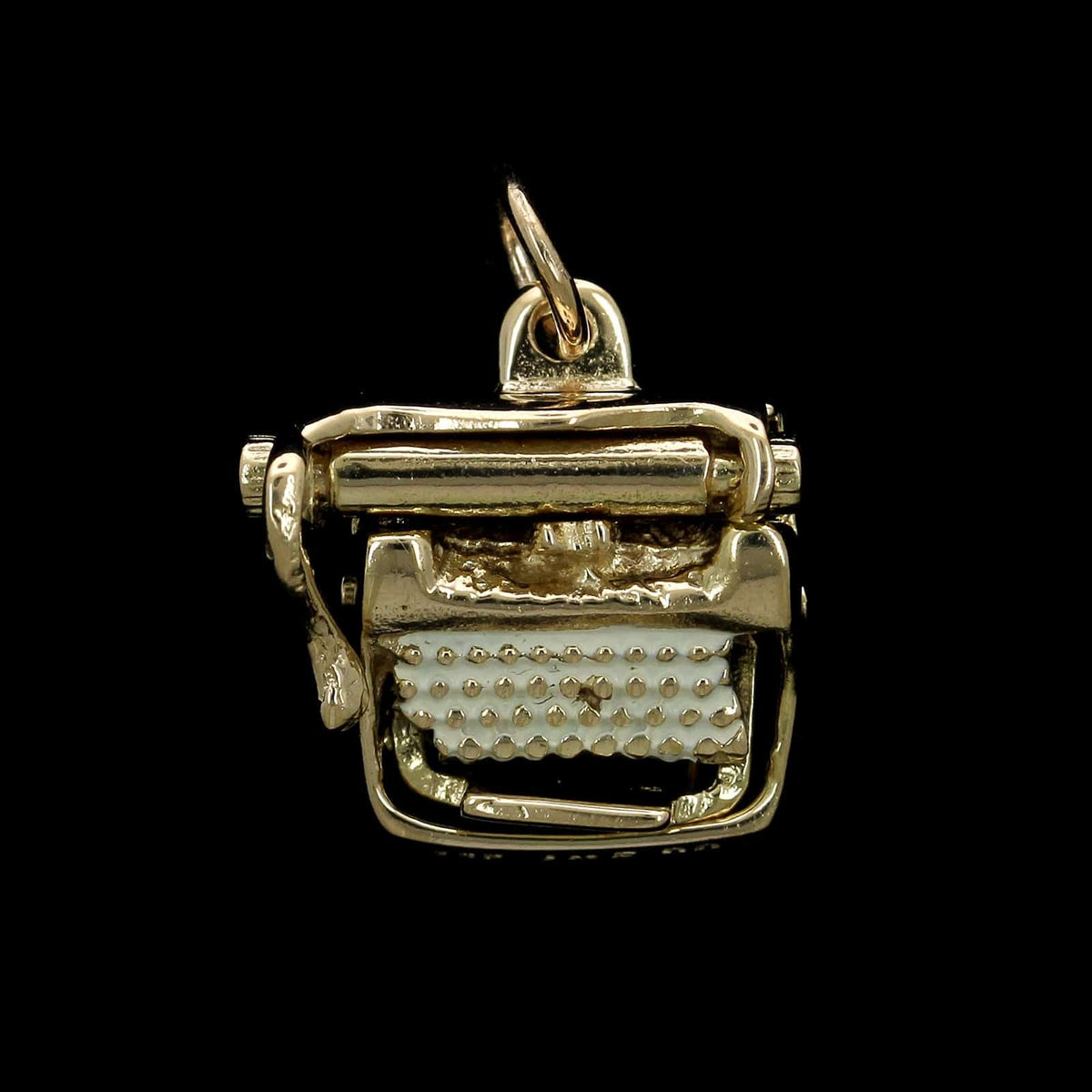 14K Yellow Gold Estate Movable Typewriter Charm
