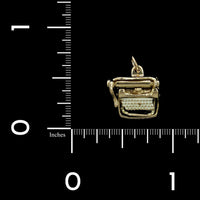 14K Yellow Gold Estate Movable Typewriter Charm