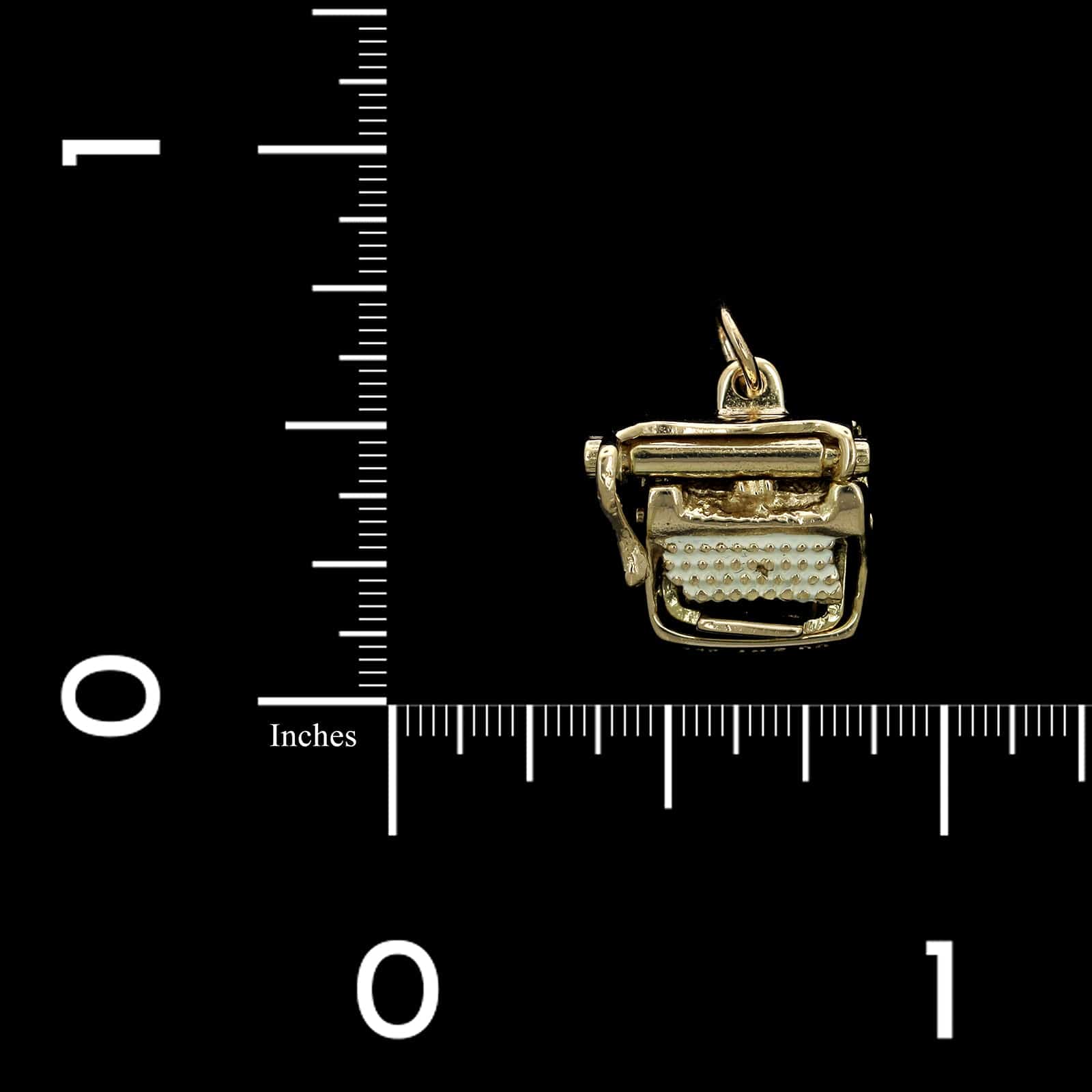 14K Yellow Gold Estate Movable Typewriter Charm