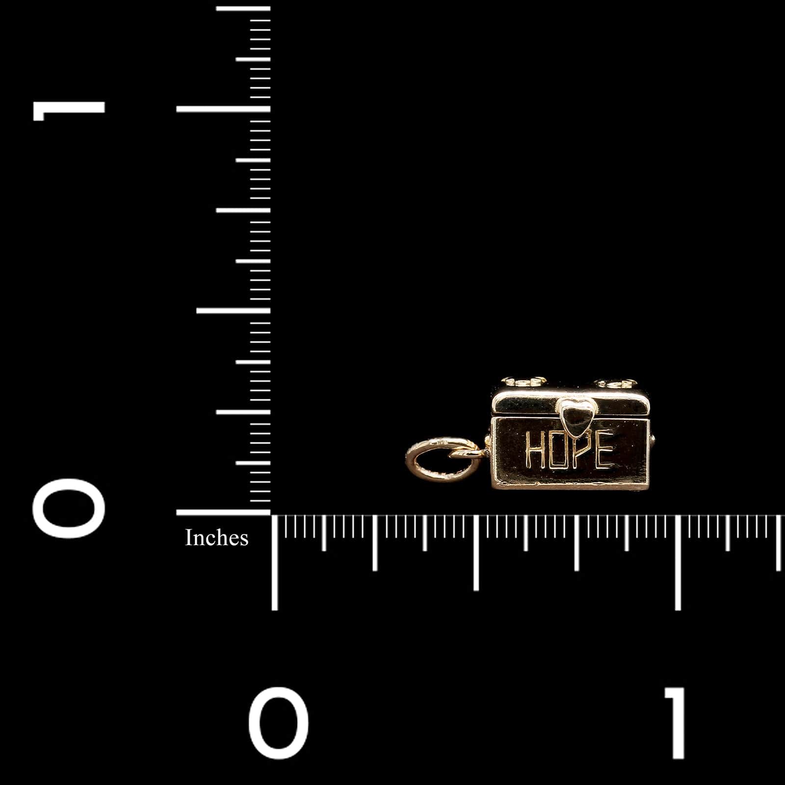 14K Yellow Gold Estate Hope Chest Charm