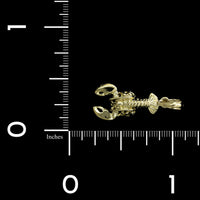 14K Yellow Gold Estate Movable Lobster Charm