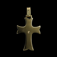 14K Tricolor Gold Estate Crucifix Cross Pendant