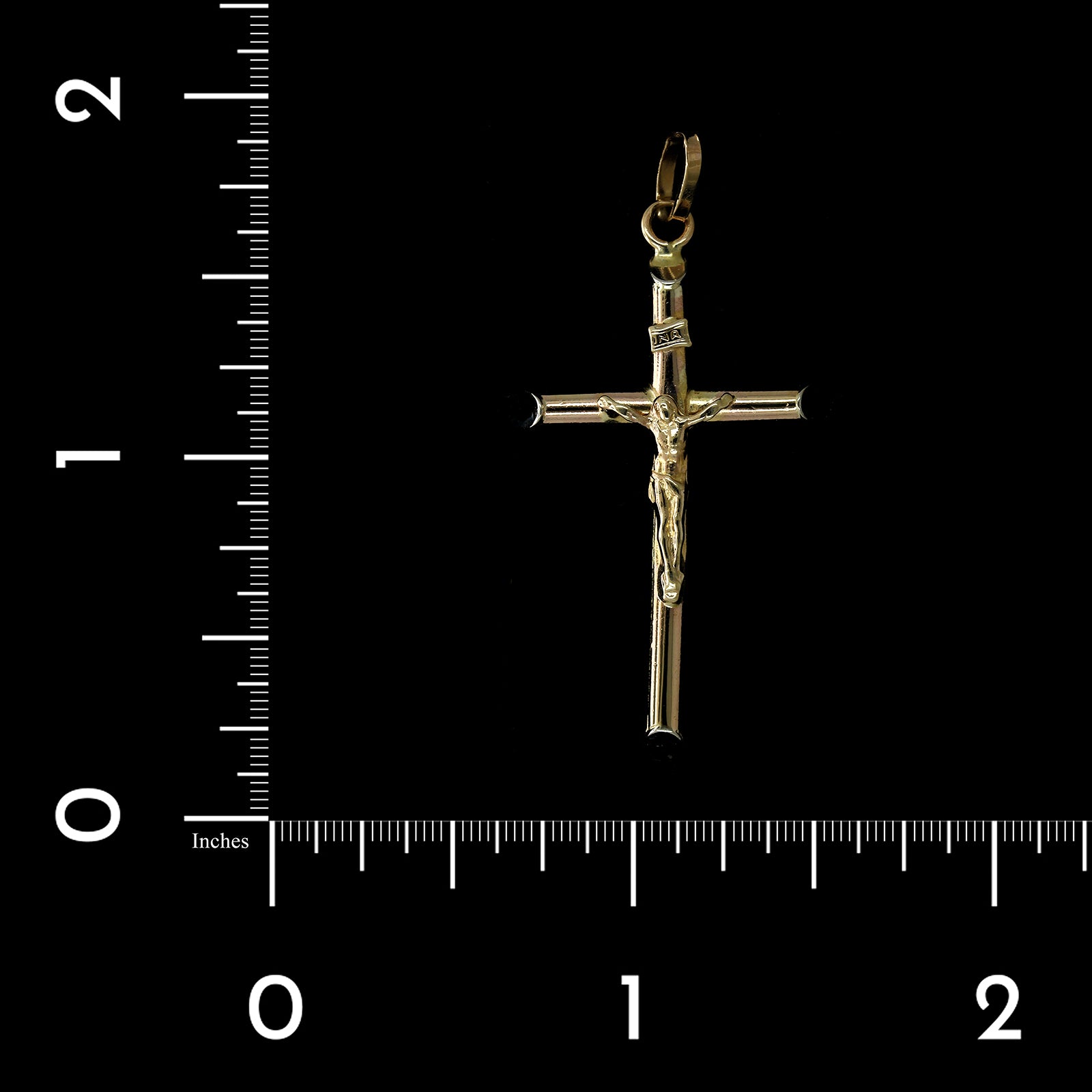 14K Yellow Gold Estate Crucifix Cross Pendant
