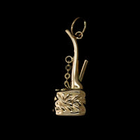 14K Yellow Gold Estate Hookah Pipe Charm