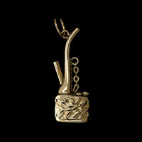 14K Yellow Gold Estate Hookah Pipe Charm