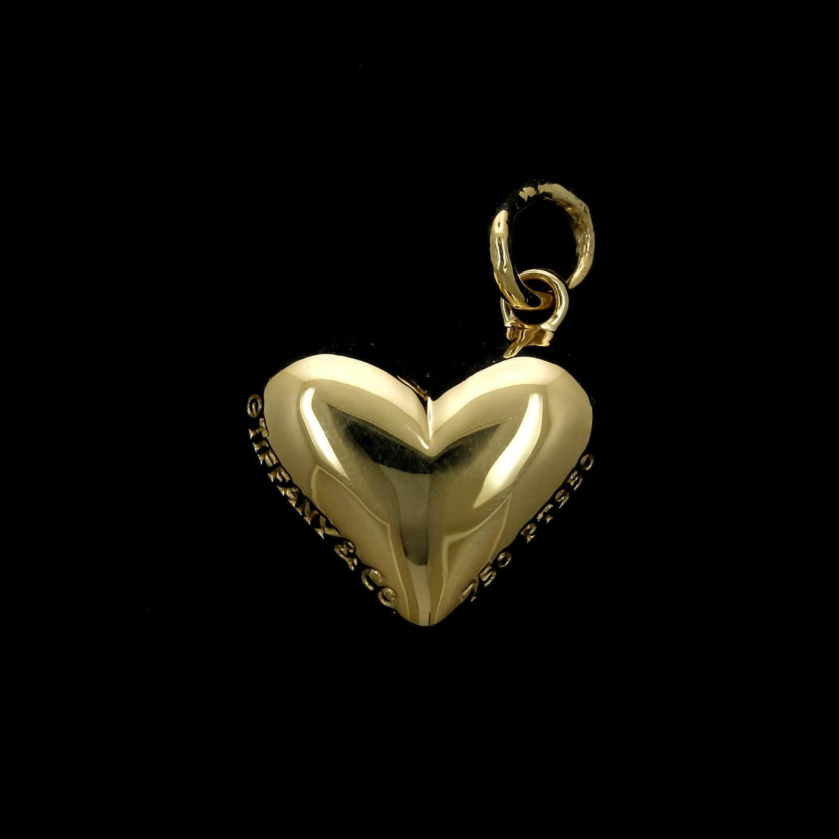 Tiffany & Co. 18K Yellow Gold and Platinum Estate Diamond Etoile Heart Charm