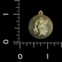 14K Yellow Gold Estate St. Florian Medal