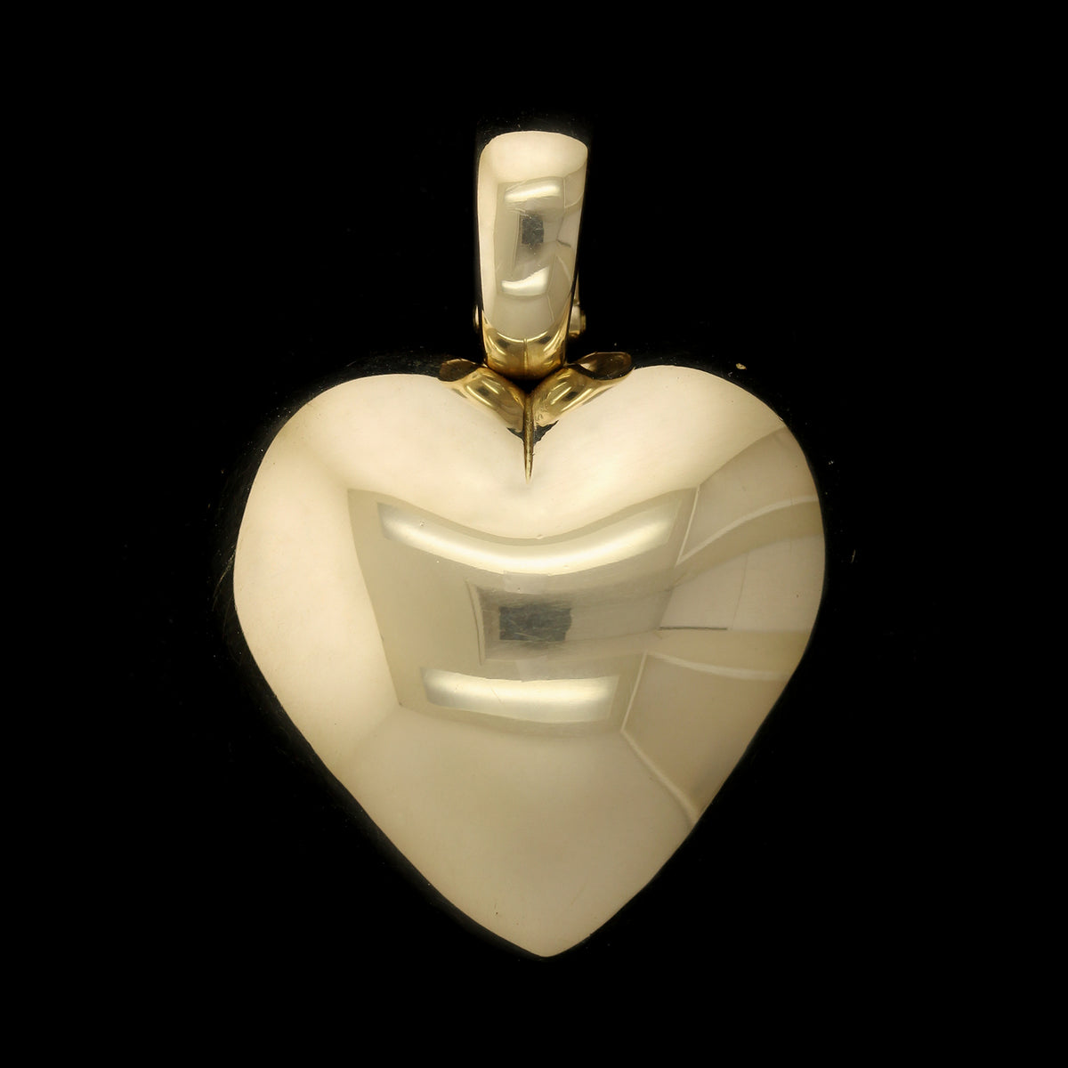 18K Yellow Gold Estate Heart Pendant Enhancer