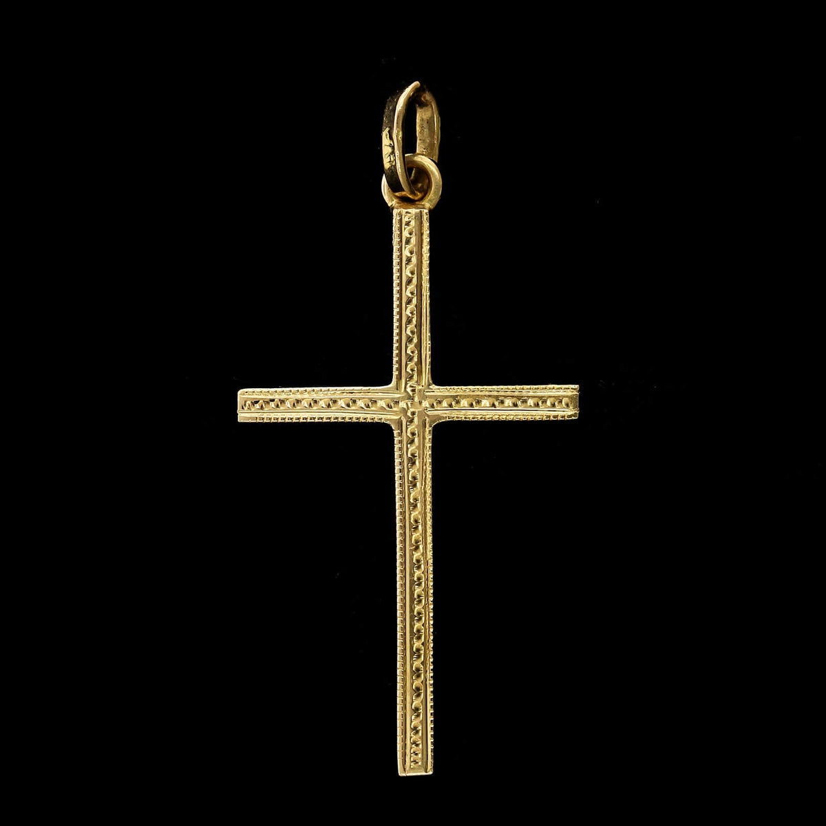 18K Yellow Gold Estate Cross Charm