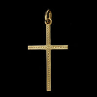 18K Yellow Gold Estate Cross Charm