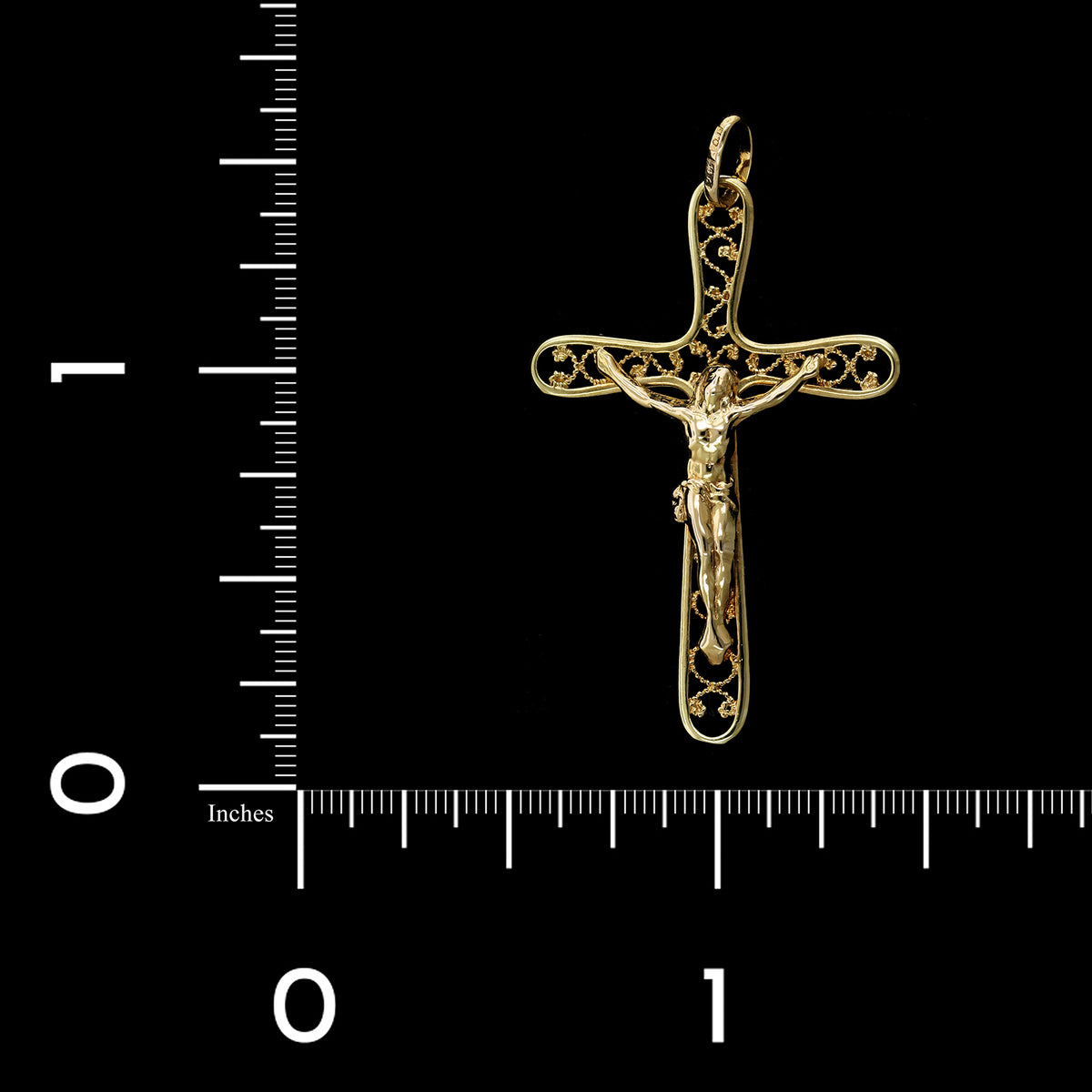 14K Yellow Gold Estate Crucifix Cross Charm