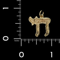 14K Yellow Gold Estate Chai Charm