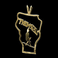14K Yellow Gold Estate Vermont Skier Charm