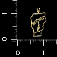 14K Yellow Gold Estate Vermont Skier Charm