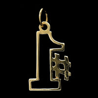 14K Yellow Gold Estate #1 Charm