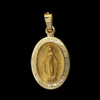 14K Yellow Gold Estate Miraculous Medal Charm