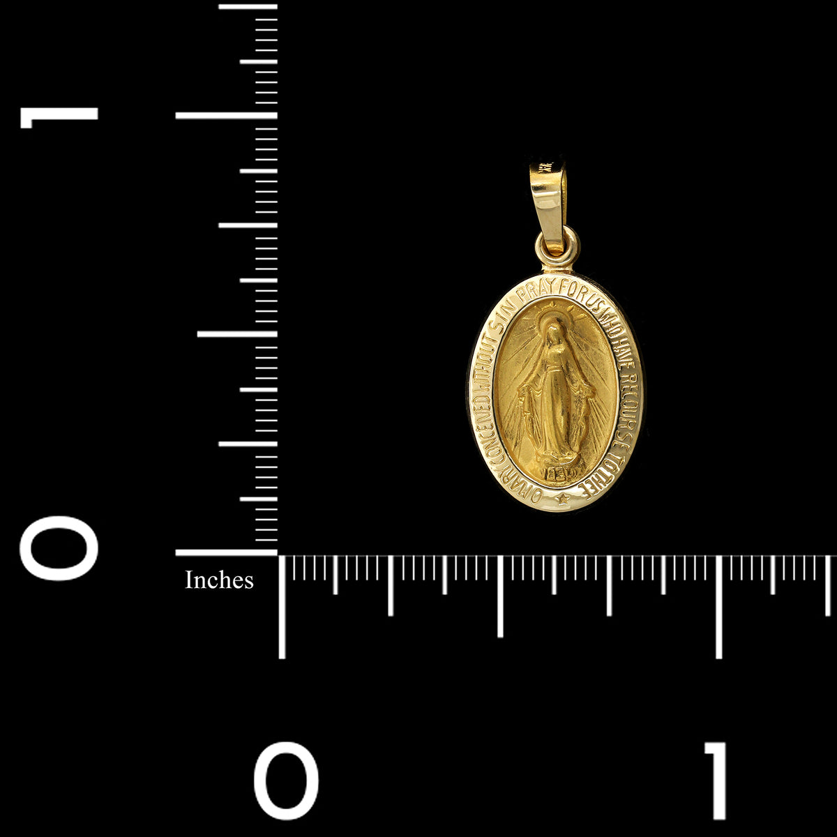 14K Yellow Gold Estate Miraculous Medal Charm