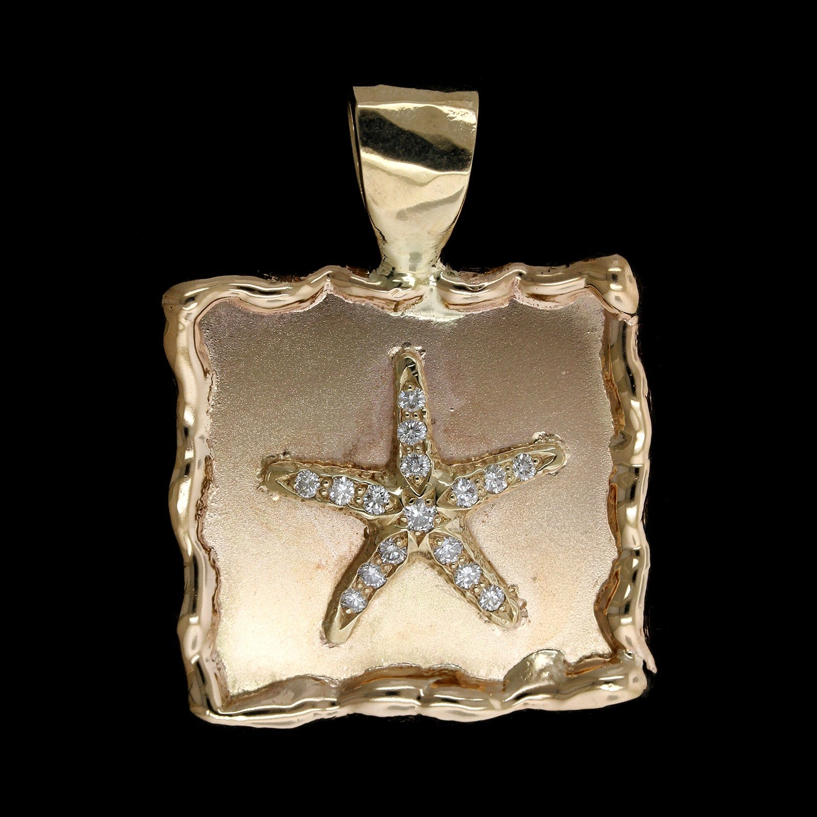 14K Yellow Gold Estate Diamond Starfish pendant