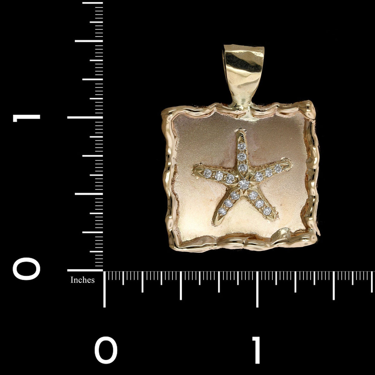 14K Yellow Gold Estate Diamond Starfish pendant