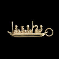 14K Yellow Gold Estate Swan Boat Charm
