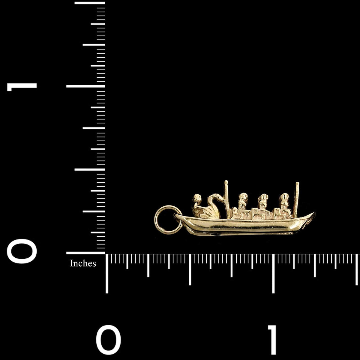 14K Yellow Gold Estate Swan Boat Charm